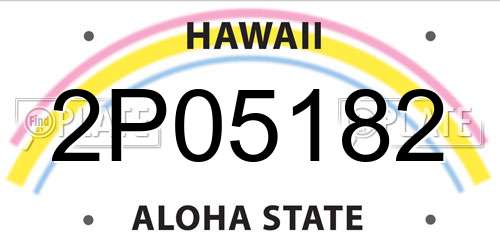 2P05182 Hawaii License Plate