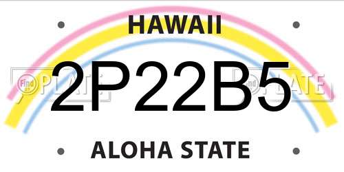 2P22B5 Hawaii License Plate