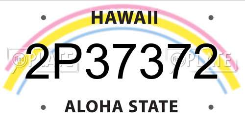 2P37372 Hawaii License Plate