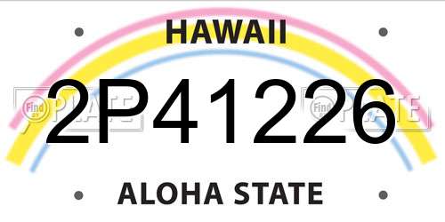 2P41226 Hawaii License Plate