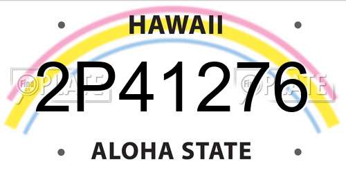 2P41276 Hawaii License Plate