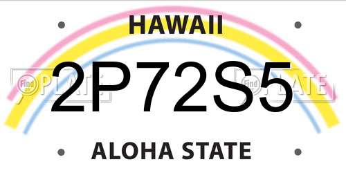 2P72S5 Hawaii License Plate
