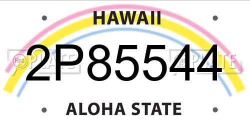 2P85544 Hawaii License Plate