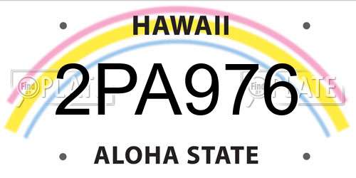 2PA976 Hawaii License Plate