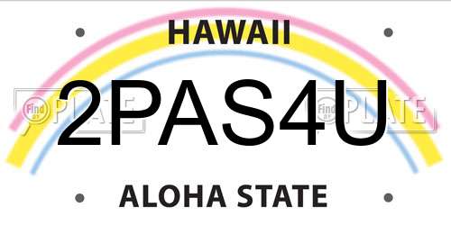 2PAS4U Hawaii License Plate