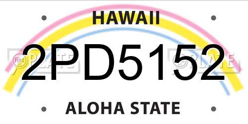 2PD5152 Hawaii License Plate