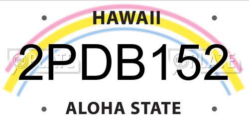 2PDB152 Hawaii License Plate