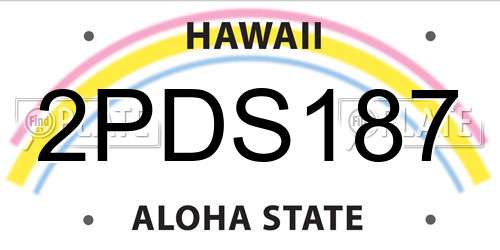 2PDS187 Hawaii License Plate