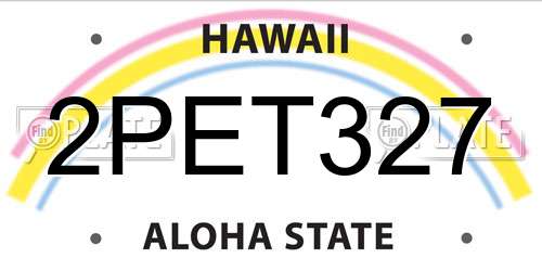 2PET327 Hawaii License Plate