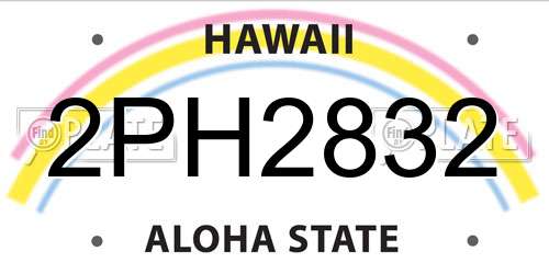 2PH2832 Hawaii License Plate
