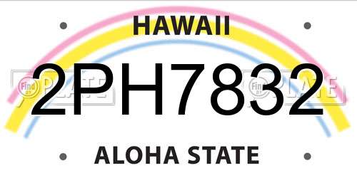 2PH7832 Hawaii License Plate
