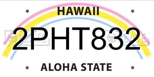 2PHT832 Hawaii License Plate