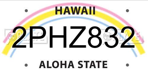 2PHZ832 Hawaii License Plate