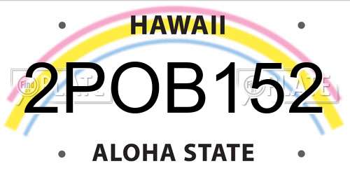 2POB152 Hawaii License Plate
