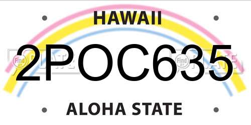 2POC635 Hawaii License Plate