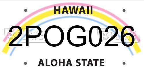 2POG026 Hawaii License Plate