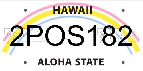 2POS182 Hawaii License Plate