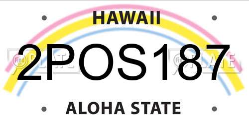 2POS187 Hawaii License Plate