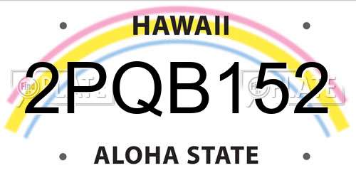 2PQB152 Hawaii License Plate