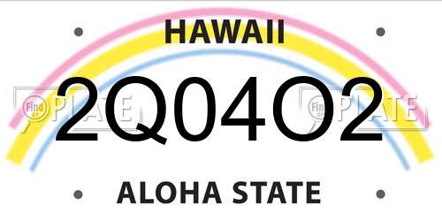 2Q04O2 Hawaii License Plate