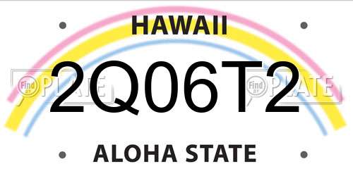 2Q06T2 Hawaii License Plate