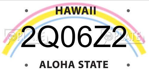 2Q06Z2 Hawaii License Plate