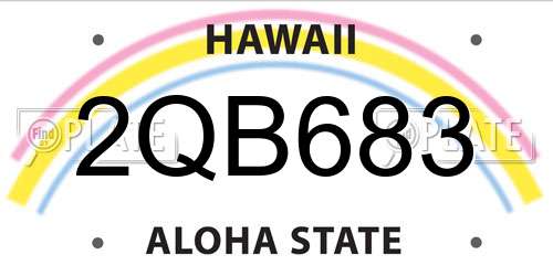 2QB683 Hawaii License Plate