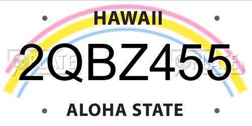 2QBZ455 Hawaii License Plate