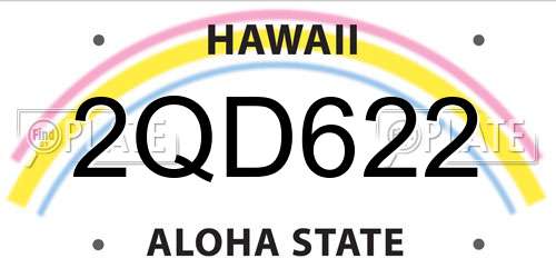 2QD622 Hawaii License Plate