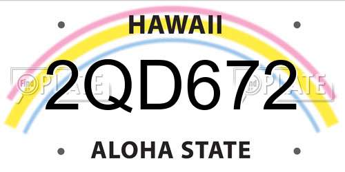 2QD672 Hawaii License Plate