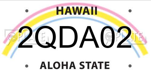 2QDA02 Hawaii License Plate