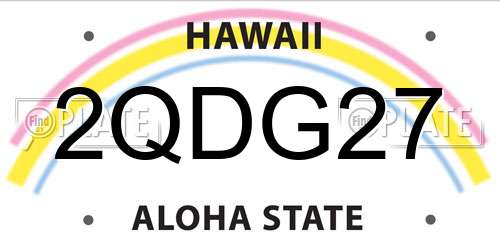 2QDG27 Hawaii License Plate