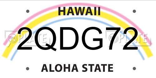 2QDG72 Hawaii License Plate