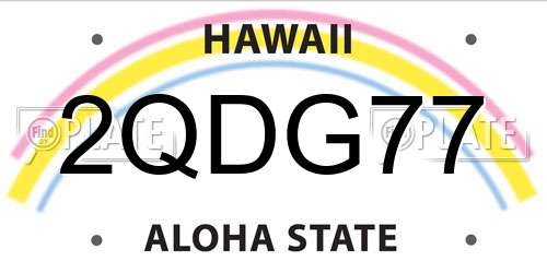 2QDG77 Hawaii License Plate