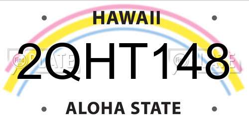 2QHT148 Hawaii License Plate
