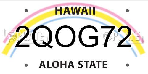 2QOG72 Hawaii License Plate