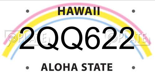 2QQ622 Hawaii License Plate