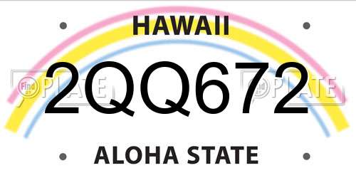 2QQ672 Hawaii License Plate