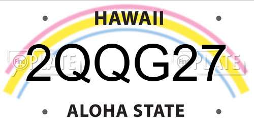 2QQG27 Hawaii License Plate