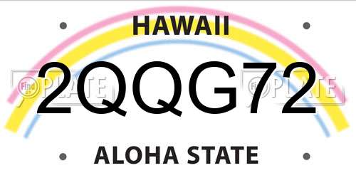 2QQG72 Hawaii License Plate