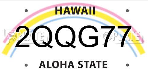 2QQG77 Hawaii License Plate