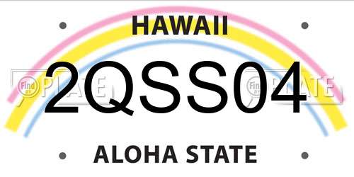 2QSS04 Hawaii License Plate