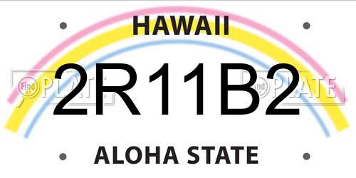 2R11B2 Hawaii License Plate