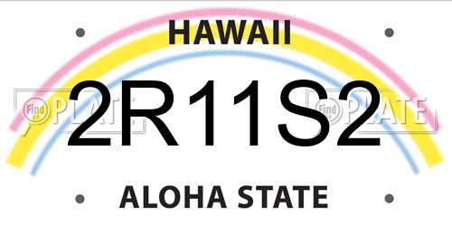 2R11S2 Hawaii License Plate