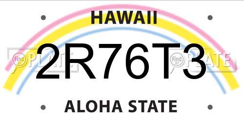 2R76T3 Hawaii License Plate