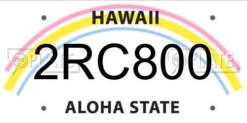 2RC800 Hawaii License Plate