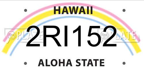 2RI152 Hawaii License Plate