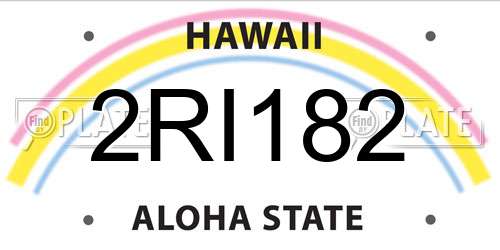 2RI182 Hawaii License Plate