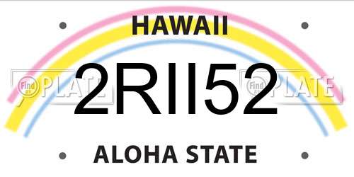 2RII52 Hawaii License Plate