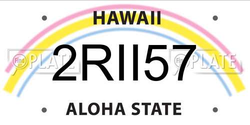 2RII57 Hawaii License Plate